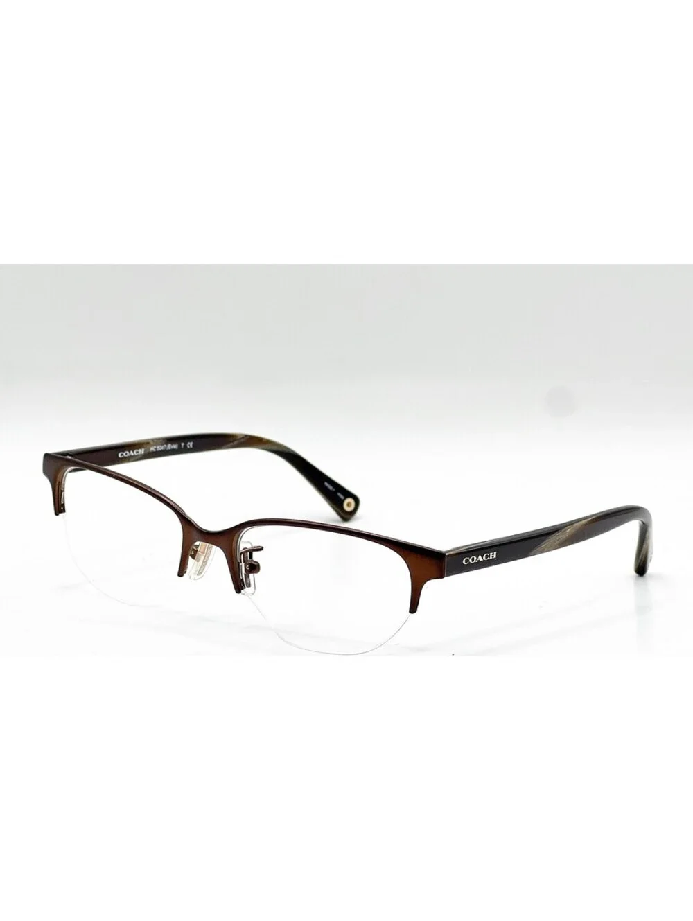 Coach HC 5047 9163 Satin Brown/Dark Brown Horn Authentic Eyeglass Frames 50-17